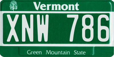 VT license plate XNW786