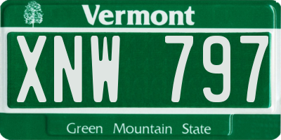 VT license plate XNW797