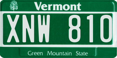 VT license plate XNW810