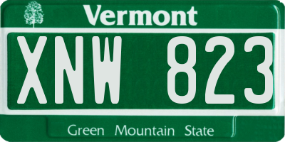 VT license plate XNW823