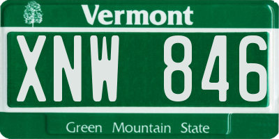 VT license plate XNW846