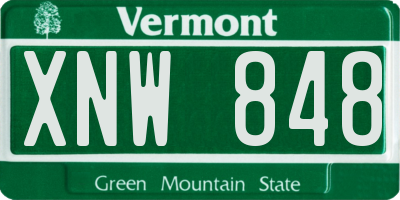 VT license plate XNW848