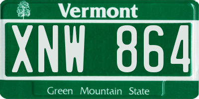 VT license plate XNW864
