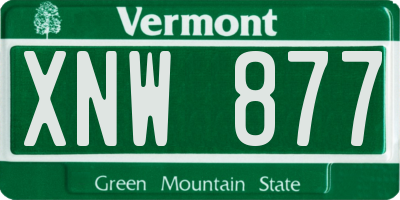 VT license plate XNW877