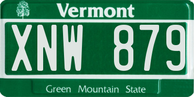 VT license plate XNW879