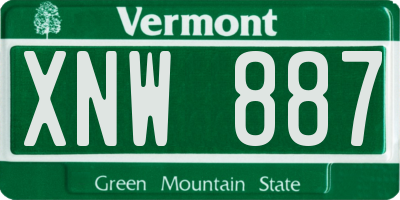 VT license plate XNW887