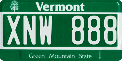 VT license plate XNW888