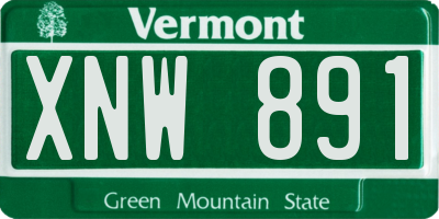 VT license plate XNW891