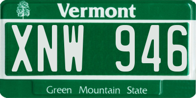 VT license plate XNW946