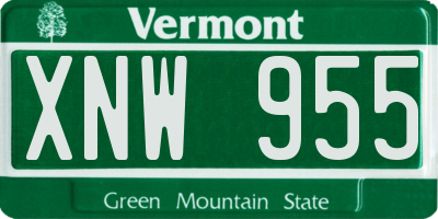 VT license plate XNW955