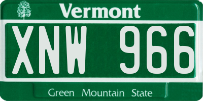 VT license plate XNW966