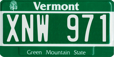 VT license plate XNW971