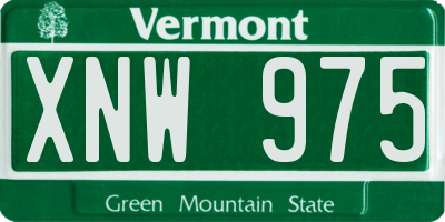 VT license plate XNW975