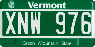 VT license plate XNW976