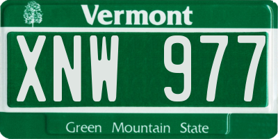 VT license plate XNW977