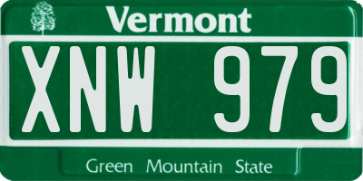 VT license plate XNW979