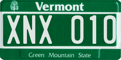 VT license plate XNX010