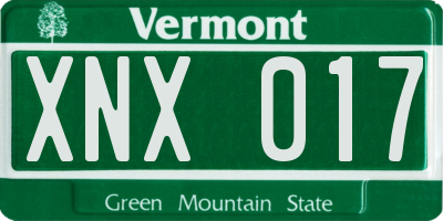 VT license plate XNX017