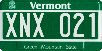 VT license plate XNX021