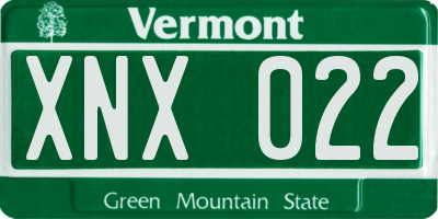 VT license plate XNX022