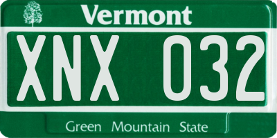 VT license plate XNX032