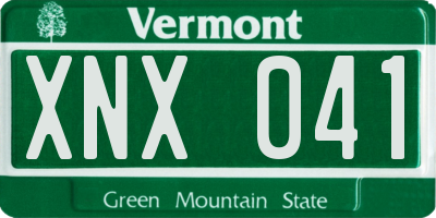 VT license plate XNX041