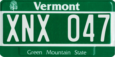 VT license plate XNX047
