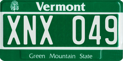 VT license plate XNX049