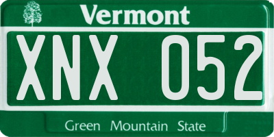 VT license plate XNX052
