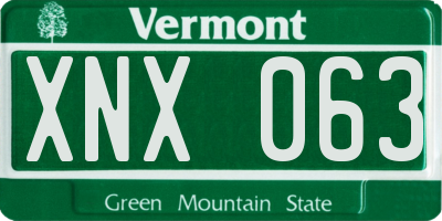 VT license plate XNX063