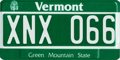 VT license plate XNX066