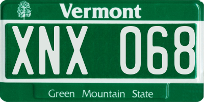 VT license plate XNX068