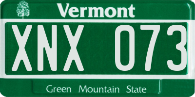 VT license plate XNX073