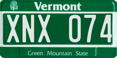 VT license plate XNX074