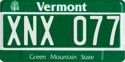 VT license plate XNX077