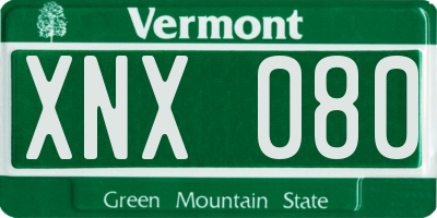 VT license plate XNX080