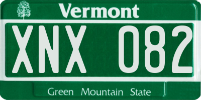 VT license plate XNX082