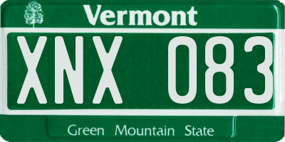 VT license plate XNX083