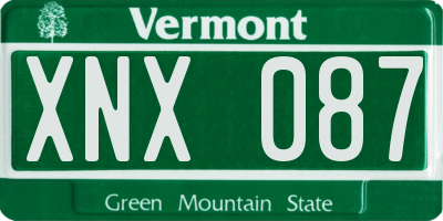 VT license plate XNX087