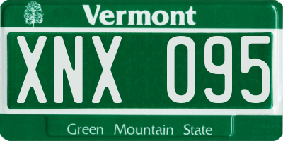 VT license plate XNX095