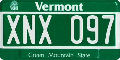 VT license plate XNX097