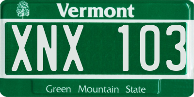 VT license plate XNX103