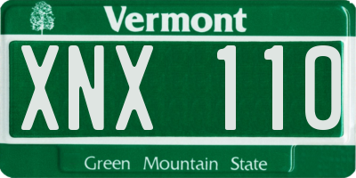 VT license plate XNX110