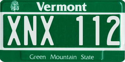 VT license plate XNX112