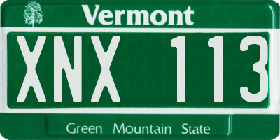 VT license plate XNX113