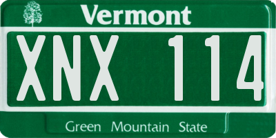 VT license plate XNX114