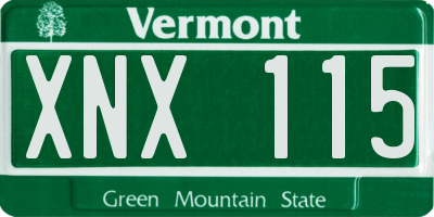 VT license plate XNX115