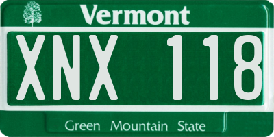 VT license plate XNX118