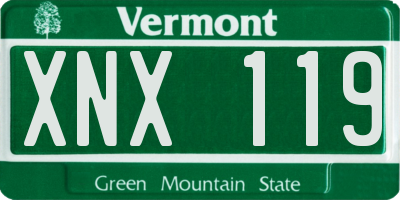 VT license plate XNX119