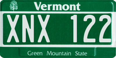 VT license plate XNX122